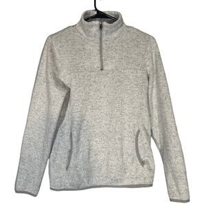 Thread & Supply Gray 1/4 Zip Long Sleeve Pullover Sweatshirt Women Sz M